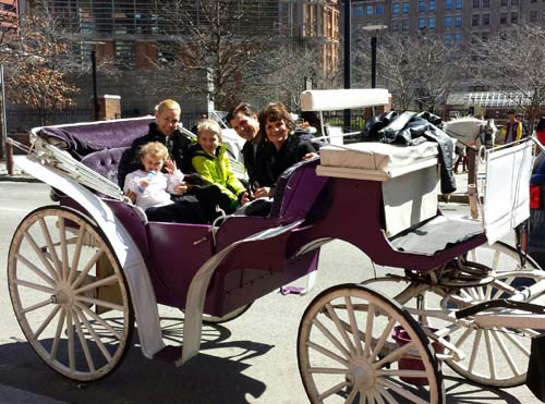 Our beautiful purple velvet carriage....
