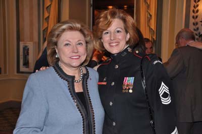 Co-Chair Barbara Taylor Bradford and MSgt. Mary Kay Messenger