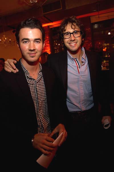 Kevin Jonas and Josh Groban at the 8th Annual World Tour of Wine Dinner to benefit the T.J. Martell Foundation