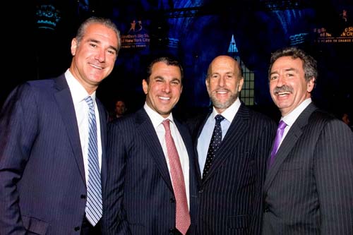 Paul Glickman, Event Co-chair; Peter Riguardi, Event Honoree; David Levinson; and Jonathan Mechanic, Event Honoree at Big Brothers Big Sisters of NYC's 14th Annual Casino Jazz Night on June 12, which raised more than $1.4 million for the organization's youth mentoring programs.&nbsp;Crain's New York Business&nbsp;was a sponsor of the event. (Credit: Frank Rocco Photography)&nbsp;