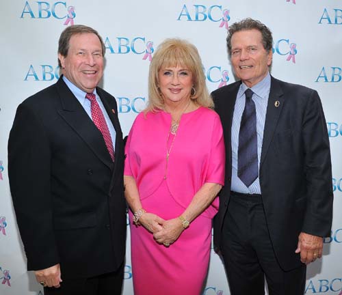 Mike Wall, Acting President & CEO of JWCI and Provident at Saint John�s Health Center; Gloria Gebbia, President of ABCs; Patrick Wayne, Chairman of the Board, JWCI.  Photo by:  Vince Bucci