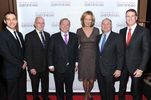 Gala Chair Walter Pye; Honoree Len McNally; Carter Burden Center for the Aging Executive Director William J. Dionne; Gala Vice Chair Susan Burden; Gala Vice Chair Jeffrey Weber; Honoree Michael P. McLaughlin. Photo by:  Owen Hoffman / Patrick McMullan.