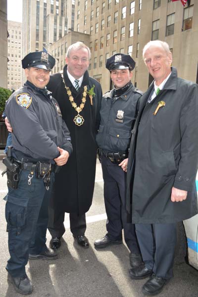 John Cumming, Mayor Roscommon Ireland with NYPD Joe Bozzo and Reyna and Tommy Ryan