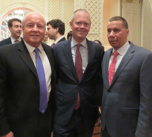 Mark J. Stevenson, Branch Manager, Managing Director Investments, Stifel Financial Corp., Brad Raymond, Head of Investment Banking, Stifel Financial Corp. and David Paterson, Former Governor of New York. Photo by: Joyce Brooks/Blacktiemagazine.com