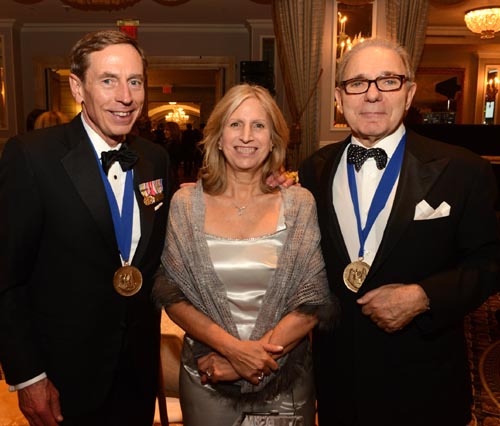 General David Petraeus, Louise Mirrer and Roger Hertog.&nbsp;Photograph by&nbsp;Don Pollard