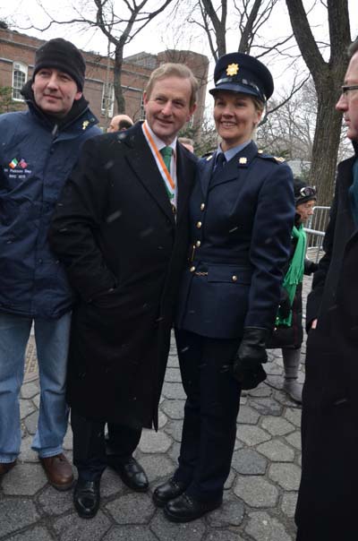 &nbsp;Taoiseach Mr. Enda Kenny. T.D. enjoying Ciara Lee Gards and Aiiden Greedy Garda ,Police from Cork enjoying the parade