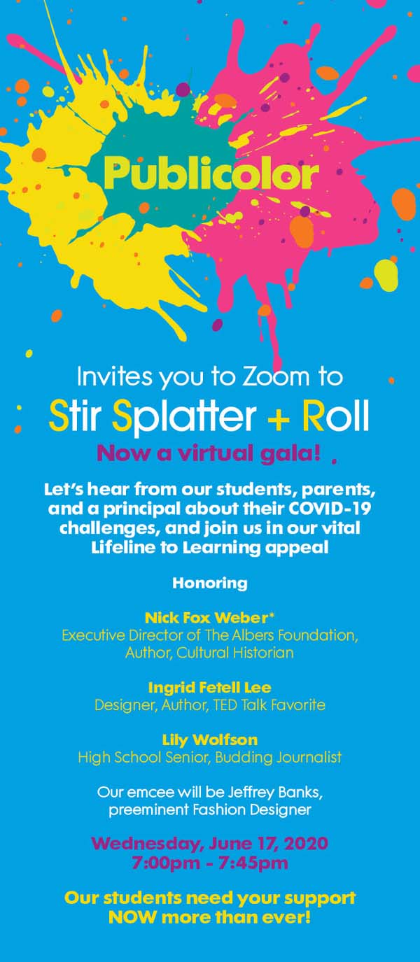 Publicolr / Stir Splatter  + Roll Virtual Gala