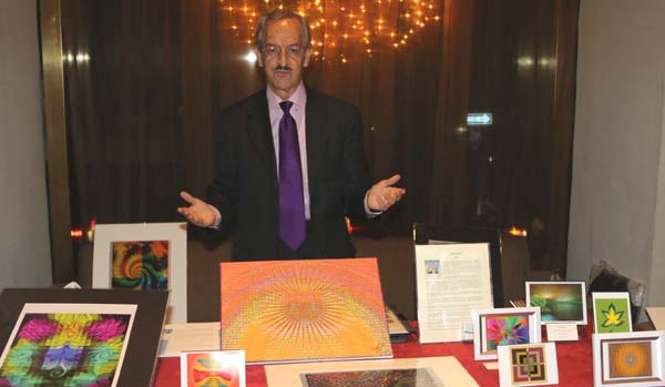 Artist Henry Soto on his table