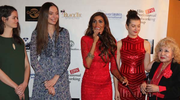   Model Mary Tavarez Greeting the guests