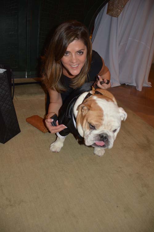 Deanne Marie Gonzales and Emmett The Bulldog.  Photo by:  Rose Billings/Blacktiemagazine.com