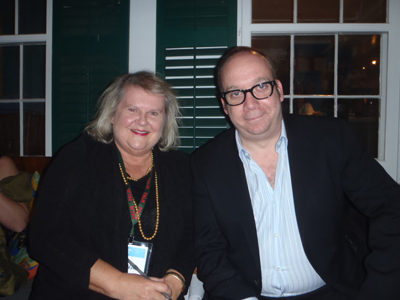 Debbie Tuma with actor Paul Giamatti at the Maidstone Arms in East Hampton, before the premiere of his new film, "Barney's Verson."