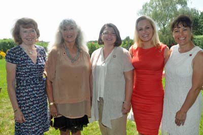 American Red Cross Tiffany Circle Society members Dr. Carmel Donovan, Jane Shallat, Elisa Rapaport and Erika Millet; and Lauren McGowan, Development Officer, American Red Cross on Long Island.  Photo: Anita Salzberg/American Red Cross