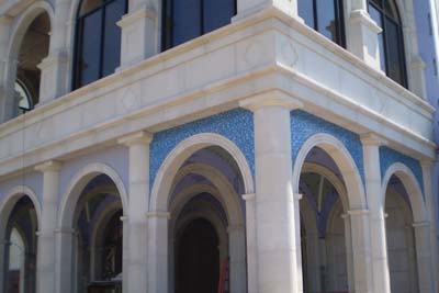 Grand entrance to banquet & party halls ... to be ready in mid-Fall