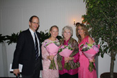 Robert S. Chaloner with chairs Cynthia Rutherford Patry; Pat Tolan and Tara Liddle