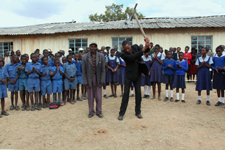 Local officials break ground for the Save the Children-supported Matau Primary School project on July 15, 2011