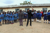 Local officials break ground for the Save the Children-supported Matau Primary School project on July 15, 2011