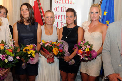 Klandia Jans-Igacik, Caroline Wozniacki, Agnieszka Radwanska and Urszula Radwanska