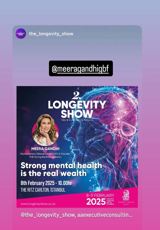 meera gandhi global mental wellness and longevity conference