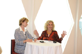 Jacqueline Weld Drake and Erica Jong