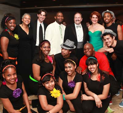 Back row, starting second from left: Pamela A. Lewis, Gregory A. Tosko, Antoine Joyce, Bart M. Schwartz, Gabrielle L. Kurlander, with All Stars Project youth performers.  Photo by:  Ronald L. Glassman