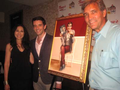 08-08-13 (L-R) Valerie Smaldone. Michael Urie. Bruce Dimpflmaier at Michael's portrait unveiling for Broadway's Wall of Fame at Tony's Di Napoli. 147 West 43rd St. Wednesday night 08-07-13