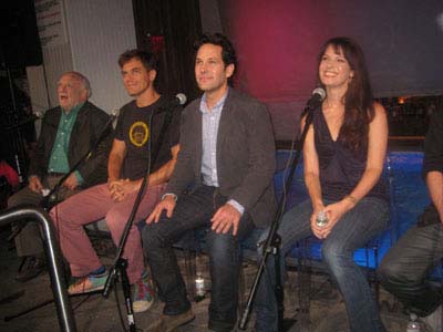 08-22-12 Cast members (L-R) Ed Asner. Michael Shannon. Paul Rudd. Kate Arrington at the press conference for "Grace" at the Grace Hotel. 125 West 45th St. Tuesday afternoon 08-21-12