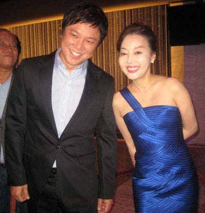 08-24-11 (L-R) Cast members the stars Chung Sungwha. Lee Sang Eun at the opening night party for "Hero: The Musical" on the promenade of the David H. Koch Theater at Lincoln Center. Thursday night 08-23-11