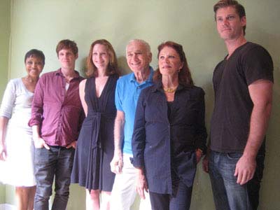 08-24-11 Cast members (L-R) Brenda Pressley. Michael Esper. Kate Jennings Grant. Dick Latessa. Linda Lavin. Greg Wooddell of "The Lyons" at a photo op. at Rehearsal studios NYTW. 83 East 4th St. Thursday morning 08-23-11
