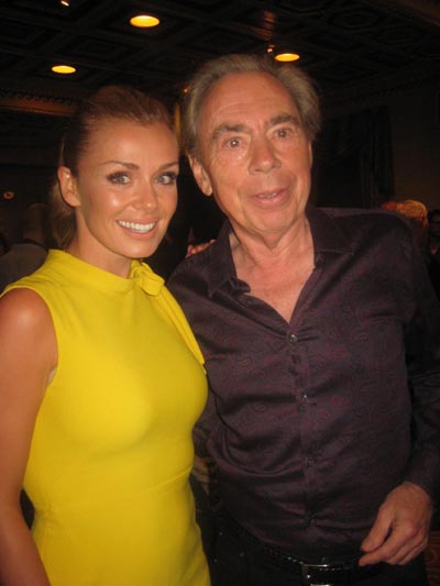 08-06-16 Welsh opera singer Katherine Jenkins and Andrew Lloyd Webber at the opening night party for "Cats" at Gotham Hall. 1359 Broadway. Sunday night 07-31-16.  Photo by:  Aubrey Reuebn