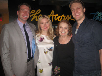08-04-11 (L-R) Cast members Robert Eli. Nisi Sturgis. Katharine Houghton. Loren Dunn at the opening night party for "The Pretty Trap" in the lounge at Theatre Row. 410 West 42nd St. Wednesday night 08-03-11