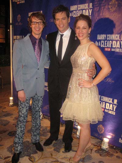 12-12-11 Cast members (L-R) David Turner. Harry Connick. Jr. Jessie Mueller at the opening night party for "On A Clear Day You Can See Forever" at The Plaza Hotel. Fifth Ave. & Central Park South. Sunday night 12-11-11