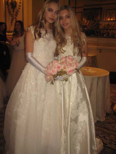 12-31-16 Twin debutantes Diana Ashley Castellano (L) and Conner Alexandra Castellano at the 62nd International Debutante Ball at The Pierre Hotel. 2 East 61st St. Thursday night.12-29-16..  Photo by:  Aubrey Reuben