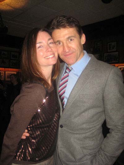 02-18-13 Julianne Nicholson and cast member Jonathan Cake at the opening night party of "Much Ado About Nothing" at Gallagher's Steakhouse. 228 West 52nd St. Sunday night 02-17-1