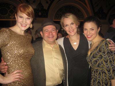 02-03-13 Cast members (L-R) Kate Baldwin. Danny Rutigliano. Erin Dilly. Jenn Gambatese at the cast party of "Fiorello!" on the mezzanine of City Center. 131 West 55th St. Sunday night 02-02-13