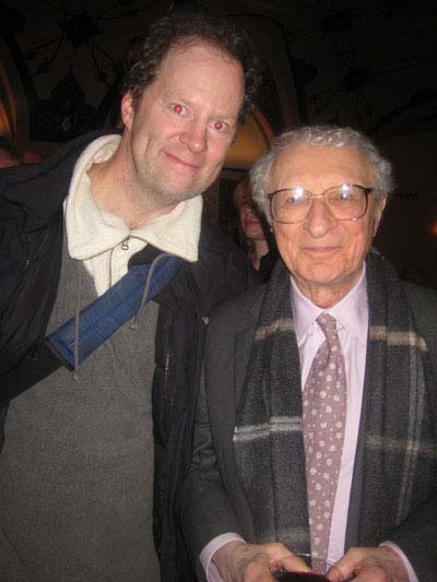 02-03-13 Cast member Shuler Hensley. lyrics Sheldon Harnick at the cast party of "Fiorello!" on the mezzanine of City Center. 131 West 55th St. Sunday night 02-02-13