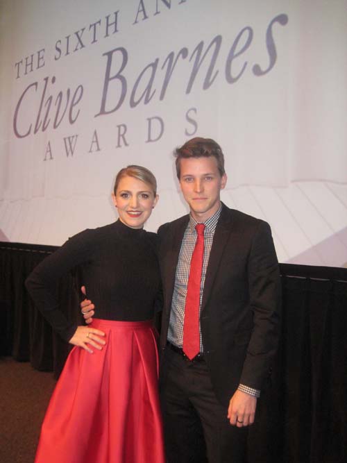 01-16-16 Presenter Annaleigh Ashford and Dave Thomas Brown. Winner of the 2015 Sixth Annual Clive Barnes Theatre Award at the Walter Reade Theater. 165 West 65th St. Monday afternoon. 01-11-16.  Photo by:  Aubrey Reuben