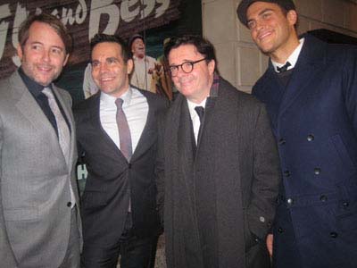 01-13-12 (L-R) Matthew Broderick. Mario Cantone. Nathan Lane. Cheyenne Jackson at the opening night of "The Gershwins' Porgy and Bess" at the Richard Rodgers Theatre. 226 West 46th St. Thursday night 01-12-12