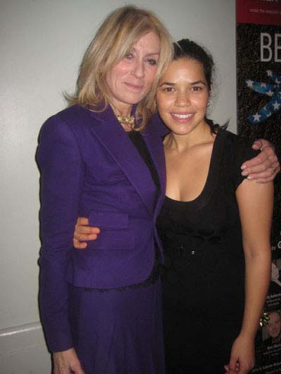 01-21-13 (L-R) Judith Light. cast member America Ferrera at the opening night party for "Bethany". the City Center Studio 5. 150 West 56th St. Sunday night 01-20-13