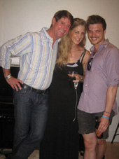 07-13-11 (L-R) James Belzer. Director of the Tents. Kim Reed. Board member New Fest. Bryce Renninger. Director of Progamming NewFest at a party for NewFest (July 21-28) in a private space in Greenwich Village.
