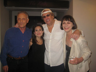 07-25-11 (L-R) Cast members Michael Twaine. Lucy DeVito. Danny Aiello. Alma Cuervo at the opening night party for "The Shoemaker" in the lounge of Theatre Row. 410 West 42nd St. Sunday night 07-14-11