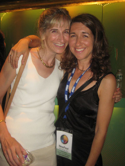 07-25-11 Elisabeth Sperling (L) and Trish Dalton at the opening night reception for the film "One Night Stand" in the lobby of the SVA Theater. 333 West 23rd St. Sunday night 07-14-11