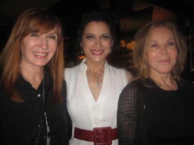 06-29-11 (L-R) Nicole Miller. cast member Saundra Santiago. playwright Victoria E. Calderon at the opening night party for "Manipulation" at Sardi's 234 West 44th St. 