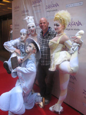 06-30-11 Cirque du Soleil Founder Guy Laliberte with four "Zarkana" performers at Radio City Music Hall. Sixth Ave and 50th St. for the opening night of the new Cirque du Soleil "Zarkana". Wednesday night 06-29-11
