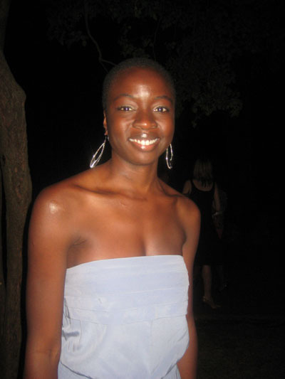 07-01-11 Cast member Danai Gurira at the opening night party for "Measure for Measure" outside the Delacorte Theatre in Central Park. Thursday night 06-30-11