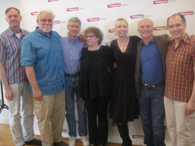 06-29-11 (L-R) Director Mark Brokaw. cast members Richard Masur. David Garrison. Marcia Jean Kurtz. Julie Halston. Dan Butler. playwright Charles Busch at a press conference for "Olive and the Bitter Herbs" at Primary Stages Rehearsal Studios. 307 West 38th St. Tuesday afternoon 06-28-11