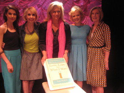 06-17-11 Cast members (L-R) Ashley Austin Morris. Julie Halston. Emme. Emily Bergl. Susan Sullivan at a cake photo op to celebrate 700 performances of "Love. Loss. and What I Wore" at the Westside Theatre. 407 West 43rd St. Thursday night 06-16-11
