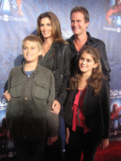 06-15-11 Cindy Crawford and Rande Gerber and children Presley and Kaia at the opening night of "SPIDER-MAN Turn Off The Dark" at the Foxwoods Theatre. 214 West 43rd St. Tuesday night 06-14-11