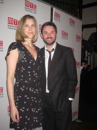 03-28-12 Director Carolyn Cantor and playwright Matt Charman at the opening night party for "Regrets" at the Beacon restaurant. 25 West 56th St. Tuesday night 03-27-12