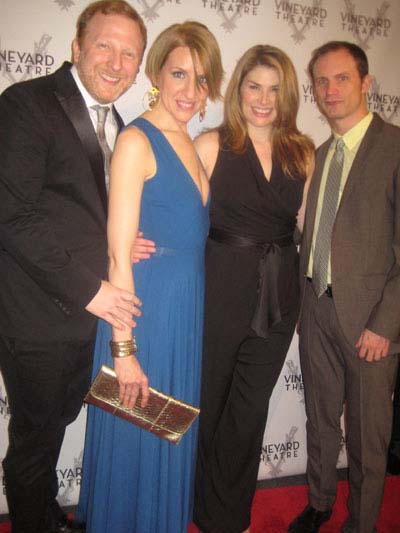 03-29-12 Cast members (L-R) Hunter Bell. Susan Blackwell. Heidi Blickenstaff. Jeff Bowen at the opening night of "Now. Here. This." at the Vineyard Theatre. 108 East 15th St. Wednesday night 03-28-12