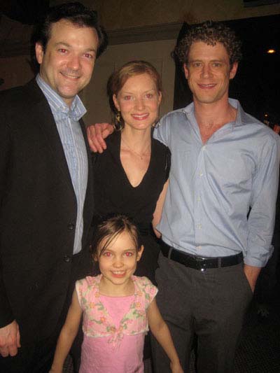 02-27-12 Cast members (L-R) Rod Brogan. Wrenn Schmidt. Lucas Hall (in front) Aimee Laurence at the opening night party for "Beyond the Horizon" at Jake's Saloon. 202 9th Ave. Sunday night 02-26-12